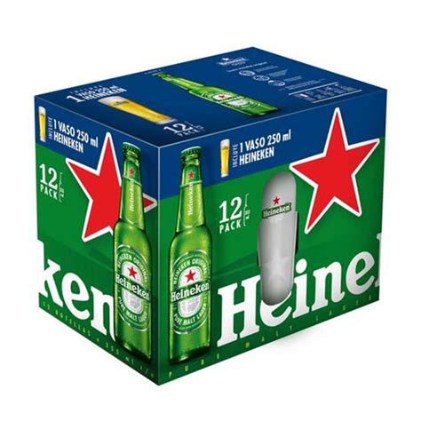 Heineken Caja De Cerveza En Botella Incluye Vaso Unidades Ml