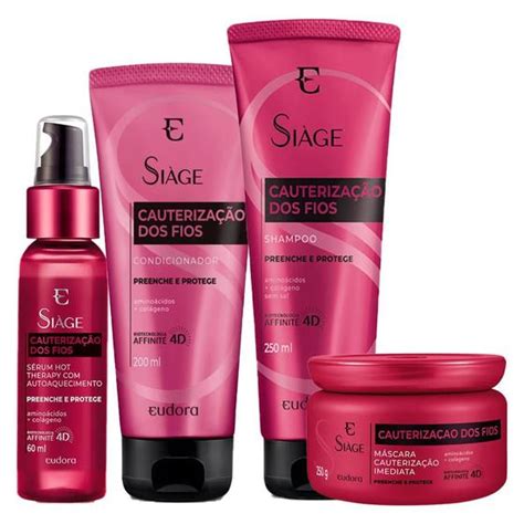 Kit Eudora Siage Cauteriza O Dos Fios Shampoo Condicionador Mascara