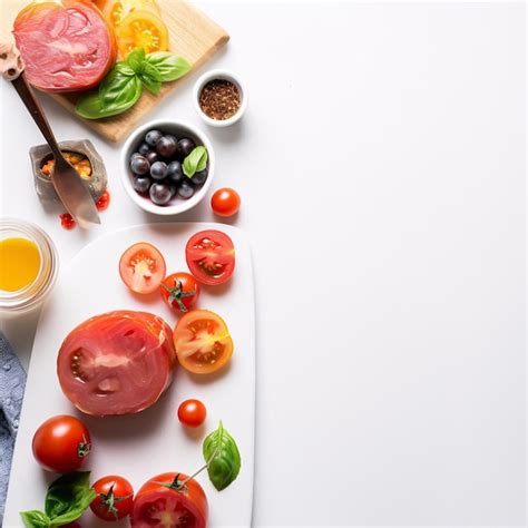 Premium Ai Image Fresh And Colorful Tomatoes On A Wooden Cutting