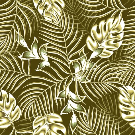 Pattern Background For Printing Green Abstract Seamless Pattern With Monochromatic Tropical