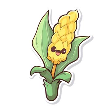 Corn Illustration For Poster Design Clipart Vector Sticker Design With