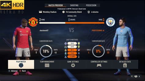 Fifa 23 Manchester United Vs Manchester City Fa Cup Final 4k60fps