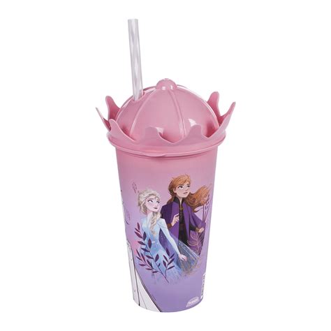 Vaso Pl Stico Milk Shake Con Forma Y Pajita Frozen Ml Cartoons