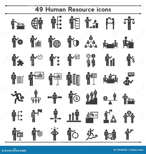 Human Resources And Management Icons Set Stock Vector Illustration Of Manager Icon 76936669