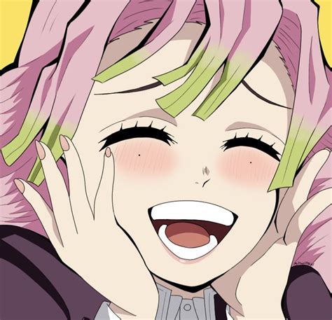 An Anime Character With Pink Hair And Green Leaves On Her Head Holding