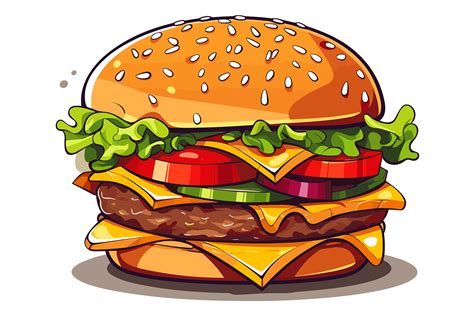 Grilled Burger Clipart Graphic By Illustrately · Creative Fabrica