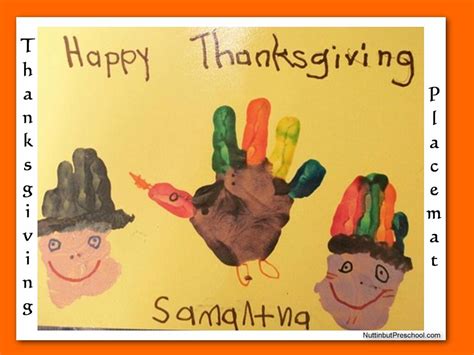 First Thanksgiving Handprint Placemats | Nuttin' But Preschool ...