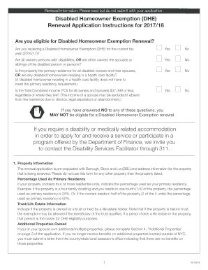 Fillable Online Disabled Homeowner Exemption DHE Fax Email Print