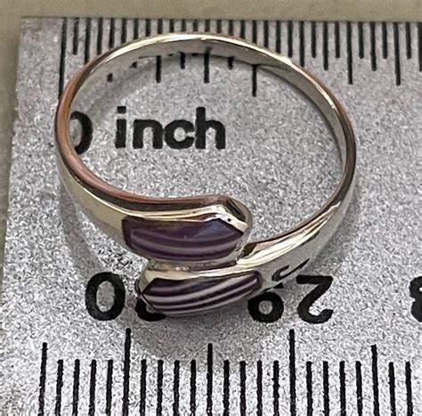 R1021 Double Sided Tie Quahog Wampum Sterling Silver Ring Etsy