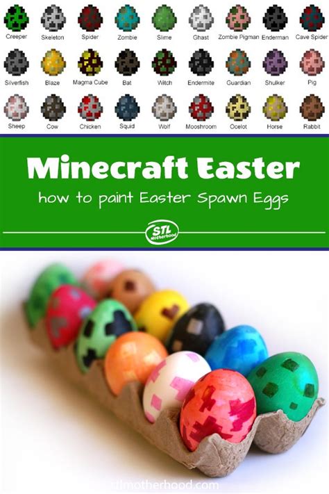 How To Decorate Minecraft Easter Eggs With Mob Chart Minecraft Easter Eggs Easter Eggs