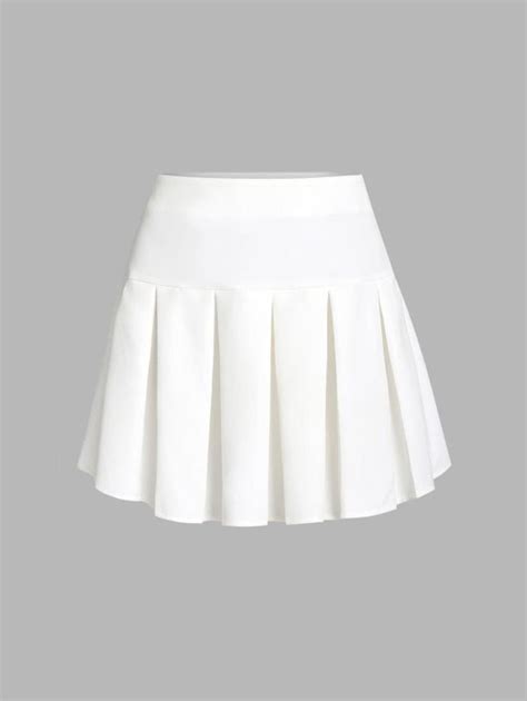 White Pleated Mini Skirt Fashionable And Versatile