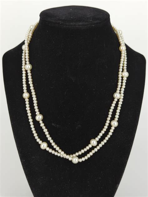 Sold Price Dual Strand Pearl Necklace With A Gold Clasp September 1