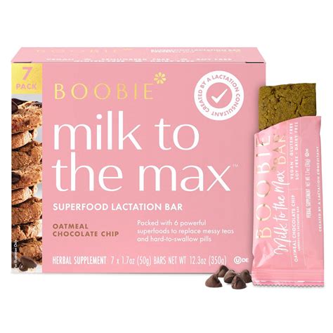 Amazon.com: Boobie Bar Superfood Oatmeal Chocolate Chip Lactation Bar