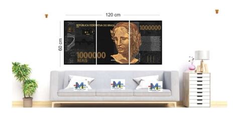 Quadro Decorativo Nota De 1 Milhão De Reais 120x60 Cm Parcelamento