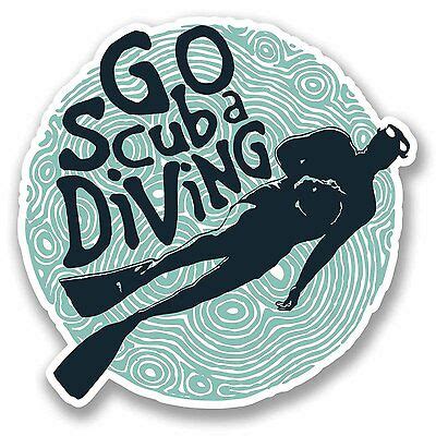 X Cm Go Scuba Diving Vinyl Decal Sticker Car Laptop Box Dive Diver