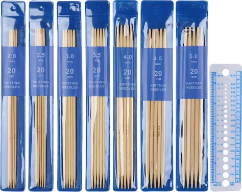 Coopay Short Double Pointed Knitting Needles Kit 20cm Bamboo Double