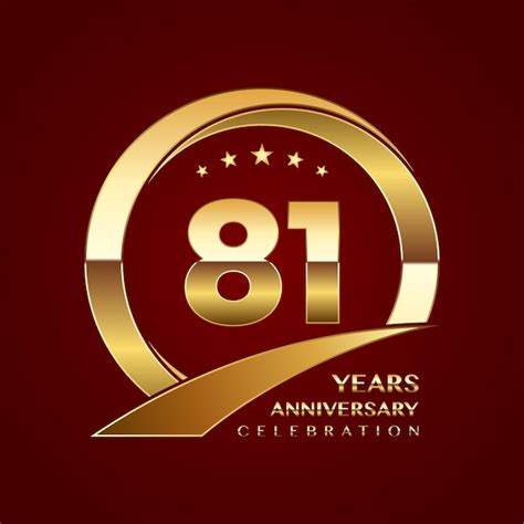 Premium Vector 81th Anniversary Template Design With A Shiny Gold