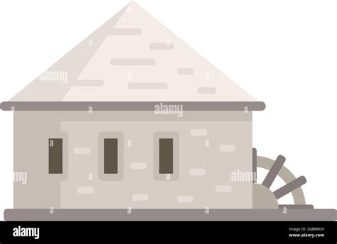 Building Water Mill Icon Flat Illustration Of Building Water Mill