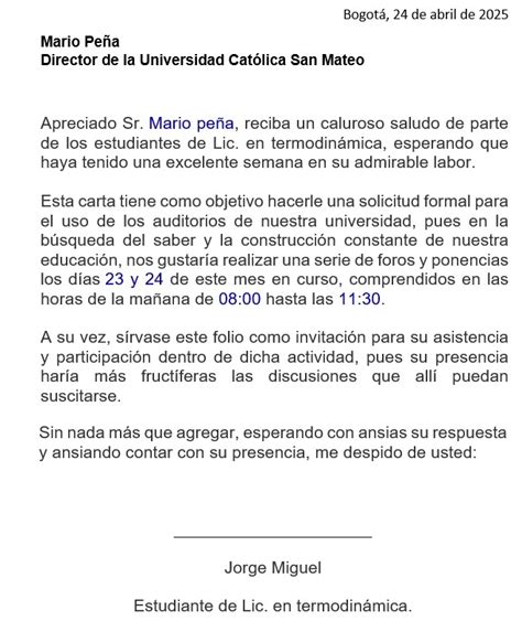 Carta A DIRECTOR Ejemplo FORMAL Y Efectivo