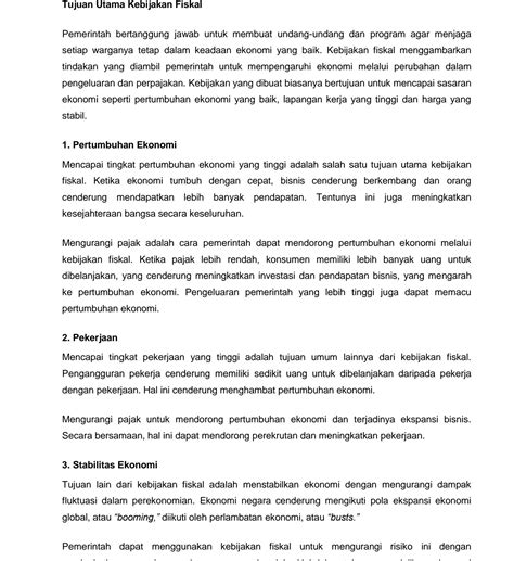 Solution Kebijakan Fiskal Pengertian Tujuan Jenis Dan Komponennya