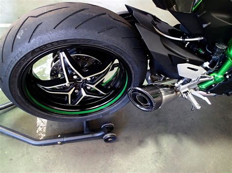 Kawasaki Ninja H2 & H2R Vandemon Brushed Titanium Exhaust & Carbon Tip ...