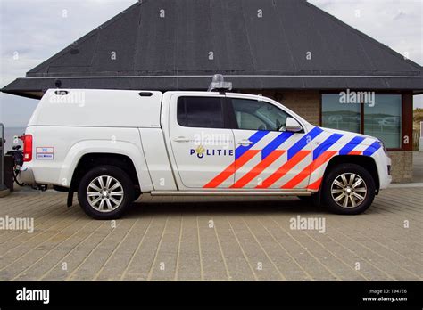 Bloemendaal The Netherlands March 30 2018 Dutch Beach Police Car