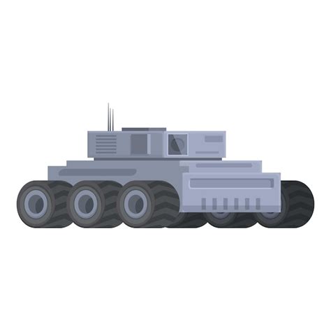 Tanque Militar De Dibujos Animados Aislado Sobre Fondo Blanco Vector