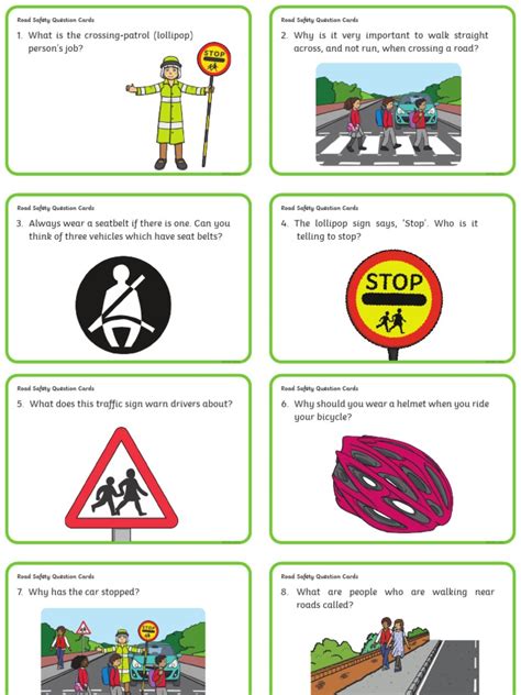 Road Safety Question Cards Pdf Road Traffic Safety Seat Belt