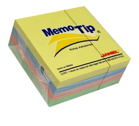 Papeleta Janel Memo Tip 54p 3x3 Cubo Pastel C 400 V Meses Sin Intereses