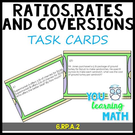 Ratios Rates And Proportions Task Cards 20 Problems Amped Up