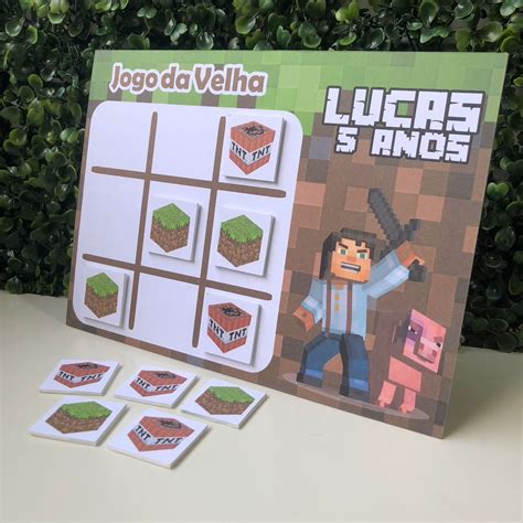 Jogo Da Velha Lembrancinha Personalizada Minecraft Elo