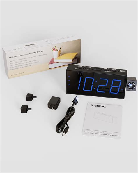 Rotatable Projection Alarm Clock With Large Led Display And Dual Alarms