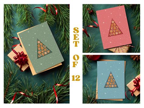 Set of 12 Christmas Cards W/ Envelopes Simple Gingerbread - Etsy