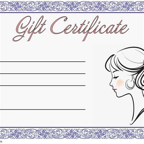 Hair Salon Gift Certificate Template Free Printable