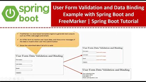 User Form Validation And Data Binding Example With Spring Boot And