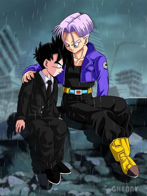 Dragon Ball Commission 28 Trunks Hugging Gohan By Ghenny On