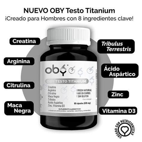 Oby Mens Testo Titanium Multivitaminico Para Hombre Con Creatina