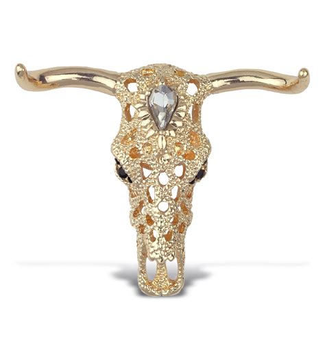 Aqua Longhorn Sparkling Refrigerator Magnet Gold Sparkling Charm