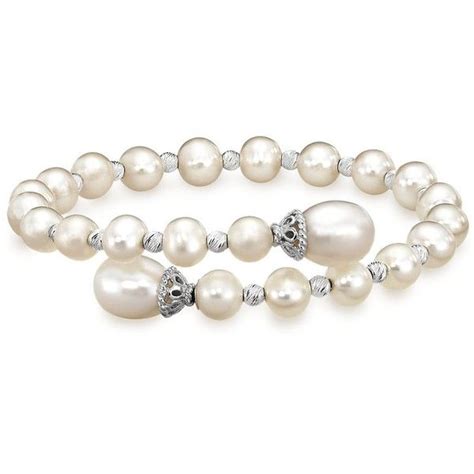 Blue Nile Freshwater Cultured Pearl And Sparkle Bead Cuff Bracelet In Liked On Pol Beaded