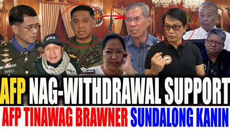 Afp Nawawalang Gana Na Withdrawal Of Support Vangag Liza Gen Brawner