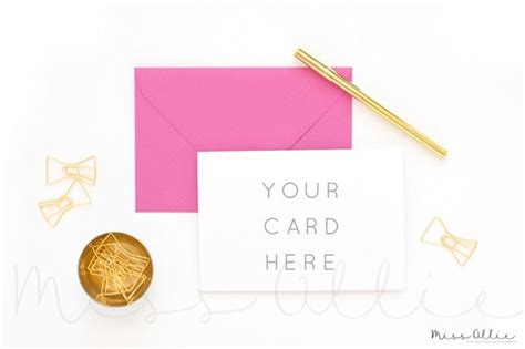 Card Mockup Styled Stock By Miss Ollie Thehungryjpeg Mockup Free