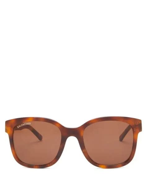 Buy Balenciaga Monogram Tortoiseshell Acetate Square Sunglasses Brown At 20 Off Editorialist