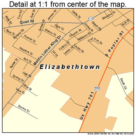 Elizabethtown North Carolina Street Map 3720600