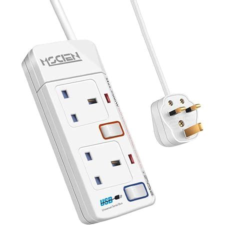 Mscien M Extension Lead Surge Protection Way Individually Switched