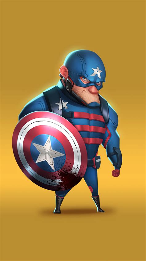 Captain America Superheroes Hd K Minimalism Minimalist