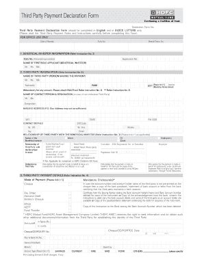 Fillable Online Shalibhadra Third Party Payment Declaration Form