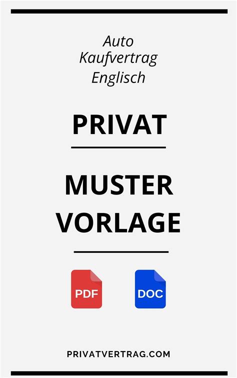 Auto Kaufvertrag Privat Englisch Vorlage Und Muster