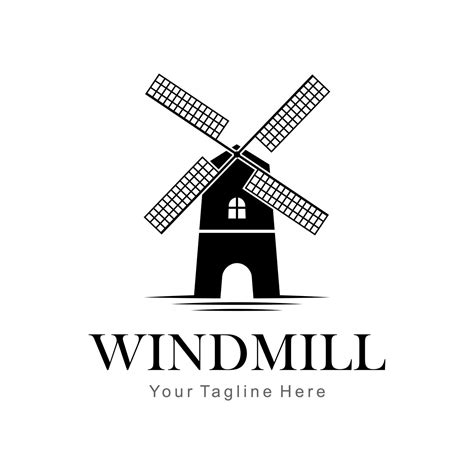 windmill logo vector 10030551 Vector Art at Vecteezy