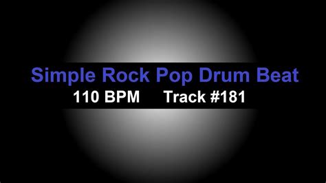 Simple Pop Rock Drum Track 110 Bpm Drum Beats For Bass Guitar