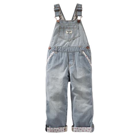 Oshkosh Newborn And Infant Girls Denim Overalls Striped